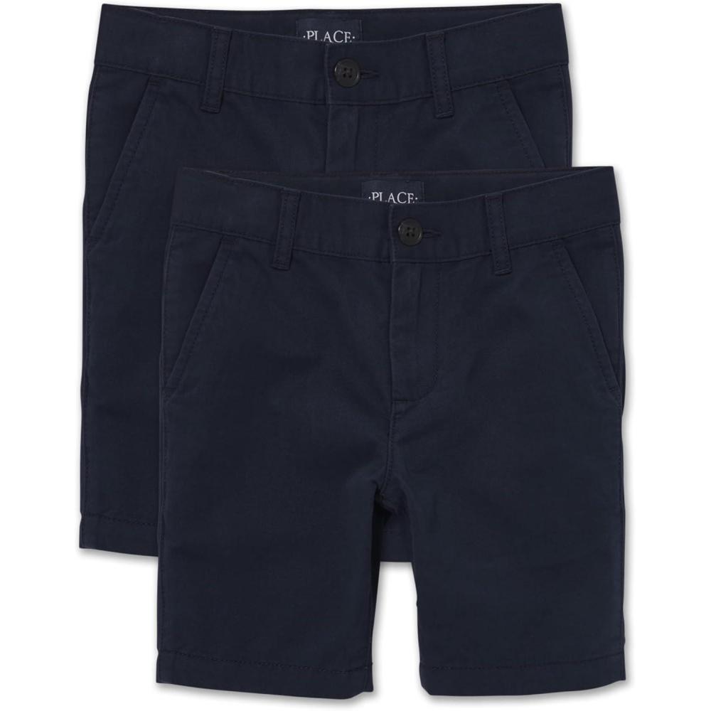 imageThe Childrens Place Stretch Chino ShortsNew Navy 2pack