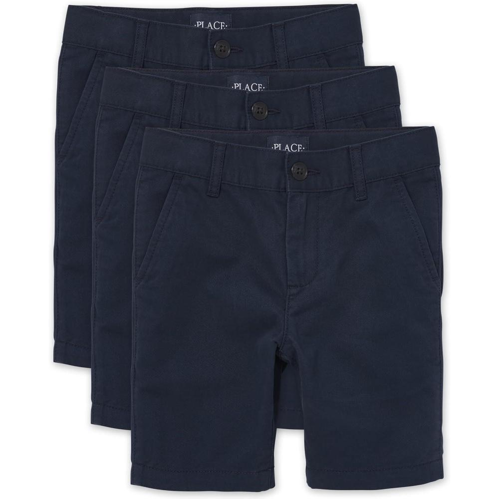 imageThe Childrens Place Stretch Chino ShortsNew Navy 3 Pack