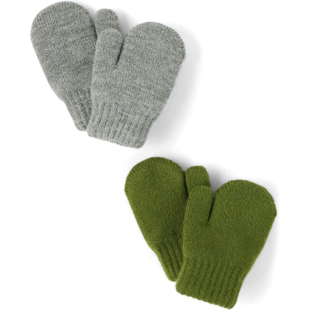 imageThe Childrens Place Unisex Baby And Toddler Cold Weather Knit MittensDark Ivy 2pack