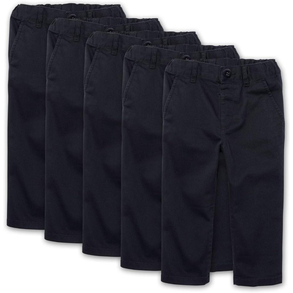 imageThe Childrens Place and Toddler Relaxed Straight Chino PantsmultipacksNew Navy 5pack