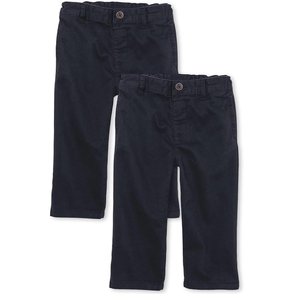 imageThe Childrens Place and Toddler Stretch Relaxed Straight Chino PantsmultipacksNew NavyNew Navy 2pack