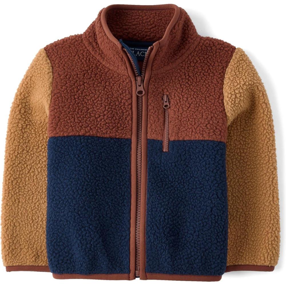 imageThe Childrens Place babyboys And Toddler Long Sleeve Sherpa Fleece Full Zip JacketTerra