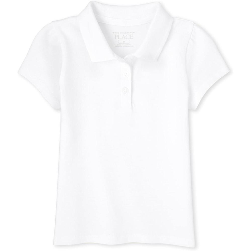 imageThe Childrens Place babygirls And Toddler Short Sleeve Pique PoloWhite