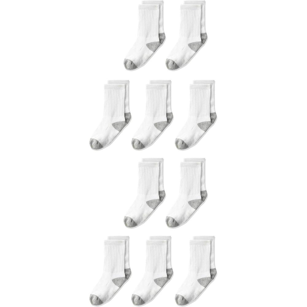 imageThe Childrens Place boys And Toddler Crew Socks Variety PackWhite 10pack