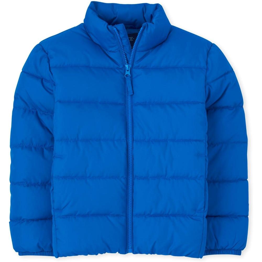 imageThe Childrens Place boys Medium Weight Puffer Jacket Wind WaterresistantBlue