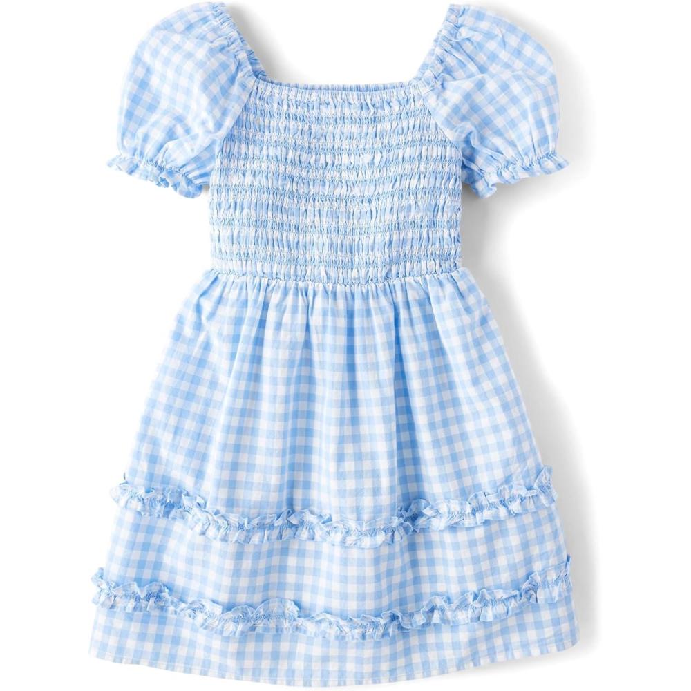 imageThe Childrens Place girls Floral Smocked Babydoll DressBreeze