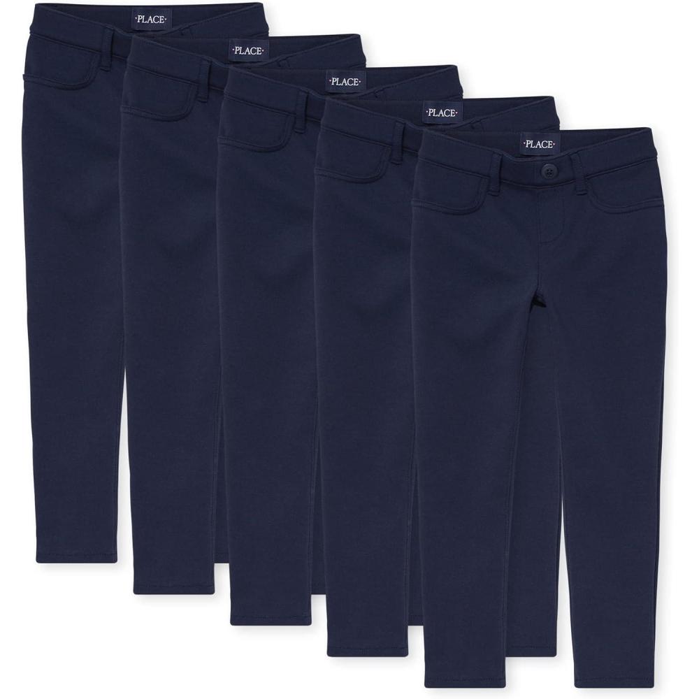 imageThe Childrens Place girls Ponte Knit Pull on JeggingsTidal 5 Pack