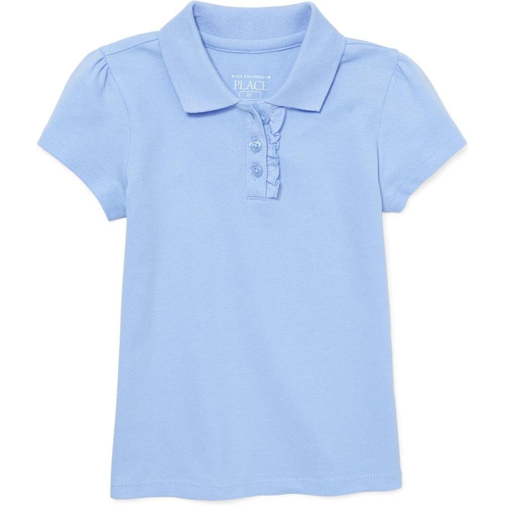 imageThe Childrens Place girls Short Sleeve Ruffle Pique PoloDaybreak Single