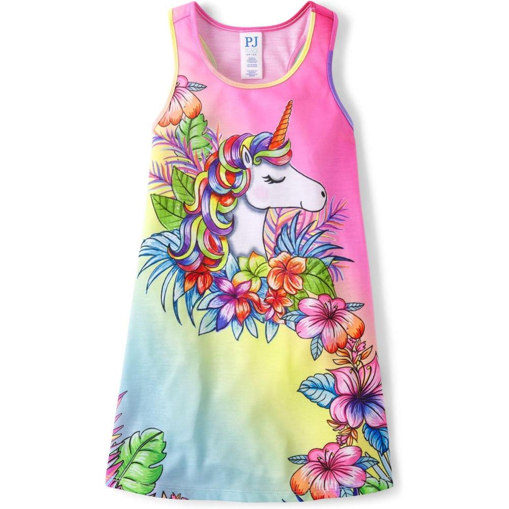 imageThe Childrens Place girls Sleeveless NightgownTropical Unicorn