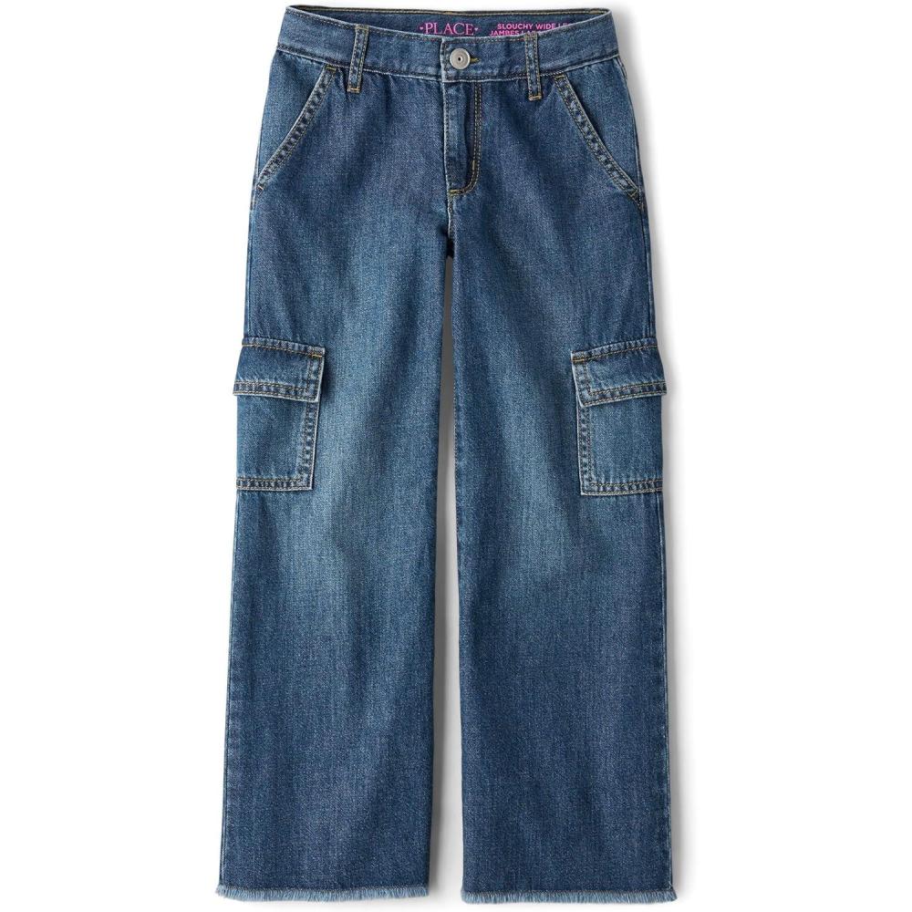 imageThe Childrens Place girls Wide Leg JeansConnie Wash