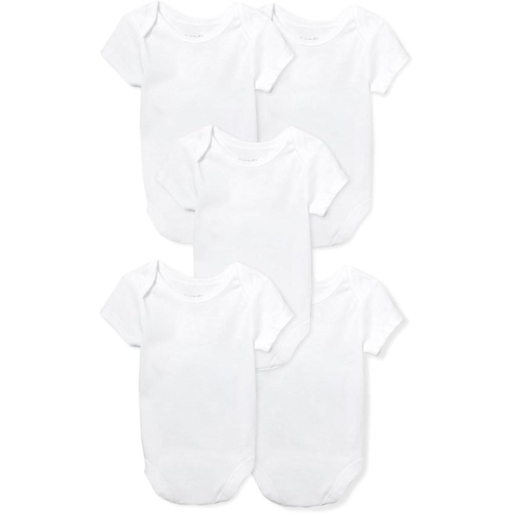 imageThe Childrens Place unisexbaby And Newborn Short Sleeve Bodysuits MultipacksWhite  5 Pack