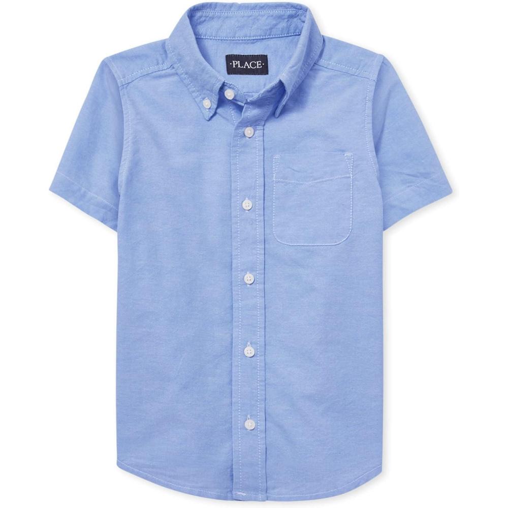 imageThe Childrens PlaceboysShort Sleeve Oxford ShirtLt BlueXLarge