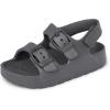 The Children’s Place Baby Boys and Toddler Everyday Double Buckle Slide Sandals with Backstrap(Grey)