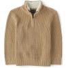 The Children’s Place Baby Boys’ and Toddler Long Sleeve Quarter Zip Pullover Sweater(Cork)