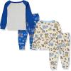The Children’s Place Baby Boys’ and Toddler Long Sleeve Top and Pants Snug Fit 100% Cotton 4 Piece Pajama Set(Drawn Trucks 2 Pack)