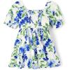 The Children’s Place Baby Girls’ and Toddler Short Sleeve Casual Dresses(Renew Blue Floral)