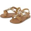 The Children’s Place Baby Girls and Toddler T-Strap Sandals with Adjustable Ankle Strap(Tan Flower)