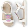 The Children’s Place Baby Girls and Toddler T-Strap Sandals with Adjustable Ankle Strap(White Glitter Hearts)