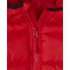 The Children’s Place Baby and Toddler Boys’ Medium Weight Wind-Resistant, Water-Resistant Puffer Jacket(Red)