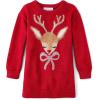 The Children’s Place Baby and Toddler Girls’ Long Sleeve Sweater Dress(Classic Red Reindeer)