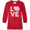 The Children’s Place Baby and Toddler Girls’ Long Sleeve Sweater Dress(Love Red)