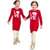 The Children’s Place Baby and Toddler Girls’ Long Sleeve Sweater Dress(Love Red)