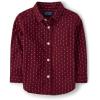 The Children’s Place Baby-Boys and Toddler Poplin Long Sleeve Button Down Shirt(Redwood Dot)