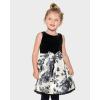The Children’s Place Baby-Girls and Toddler Dressy Dress, Short Sleeve(Black White Floral)