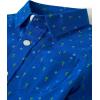 The Children’s Place Boys and Toddler Poplin Short Sleeve Button Down Shirt(Blue Palm Geo)