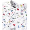 The Children’s Place Boys and Toddler Poplin Short Sleeve Button Down Shirt(White School Doodle)