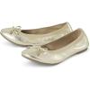 The Children’s Place Girls’ Closed Toe Ballet Flat(Metallic Gold Bow)