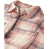 The Children’s Place Girls Long Sleeve Plaid Button Up Shirt(Pink Kiss)