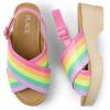The Children’s Place Girl’s Open Toe Low Heel Clog Sandals(Rainbow Multi)