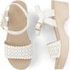 The Children’s Place Girl’s Open Toe Low Heel Clog Sandals(White Perforated)