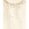The Children’s Place Girls Puff Sleeve Dress, Long Sleeve(Beaded White Daisy)