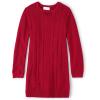 The Children’s Place Girls Puff Sleeve Dress, Long Sleeve(Cable Knit Red)