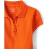The Children’s Place Girls’ Short Sleeve Ruffle Pique Polo, 3 Pack(Flame)