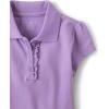 The Children’s Place Girls’ Short Sleeve Ruffle Pique Polo, 3 Pack(Seafrost/Aurora Pink/Purple)