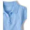 The Children’s Place Girls’ Short Sleeve Ruffle Pique Polo, 3 Pack(Spruceshad/Daybreak/White)