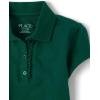 The Children’s Place Girls’ Short Sleeve Ruffle Pique Polo, 3 Pack(Spruceshad/Daybreak/White)