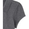 The Children’s Place Girls Short Sleeve Ruffle Pique Polo(Dk Heather Grey)