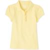 The Children’s Place Girls Short Sleeve Ruffle Pique Polo(Pale Sun)