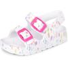 The Children’s Place Girl’s and Toddler Everyday Slide Sandals with Backstrap(White Paint Splatter)