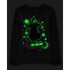 The Children’s Place Unisex-Child All Holidays,Birthdays Long Sleeve Graphic T-Shirts,2 Pack(Skeleton Candy/Witch Cat)