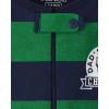 The Children’s Place baby-boys And Toddler Short Sleeve Zip-front One Piece Footless Pajama Snug Fit 100% Cotton(Green Stripe)