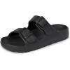 The Children’s Place boys Boys Everyday Slip on Double Buckle Slide Sandals(Black)
