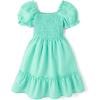 The Children’s Place girls Floral Smocked Babydoll Dress(Mint Tea)