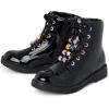 The Children’s Place girls Girls Lace Up Combat Boots(Black Beaded)