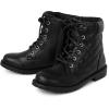 The Children’s Place girls Girls Lace Up Combat Boots(Black Quilted)