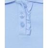 The Children’s Place girls Short Sleeve Ruffle Pique Polo(Blue)